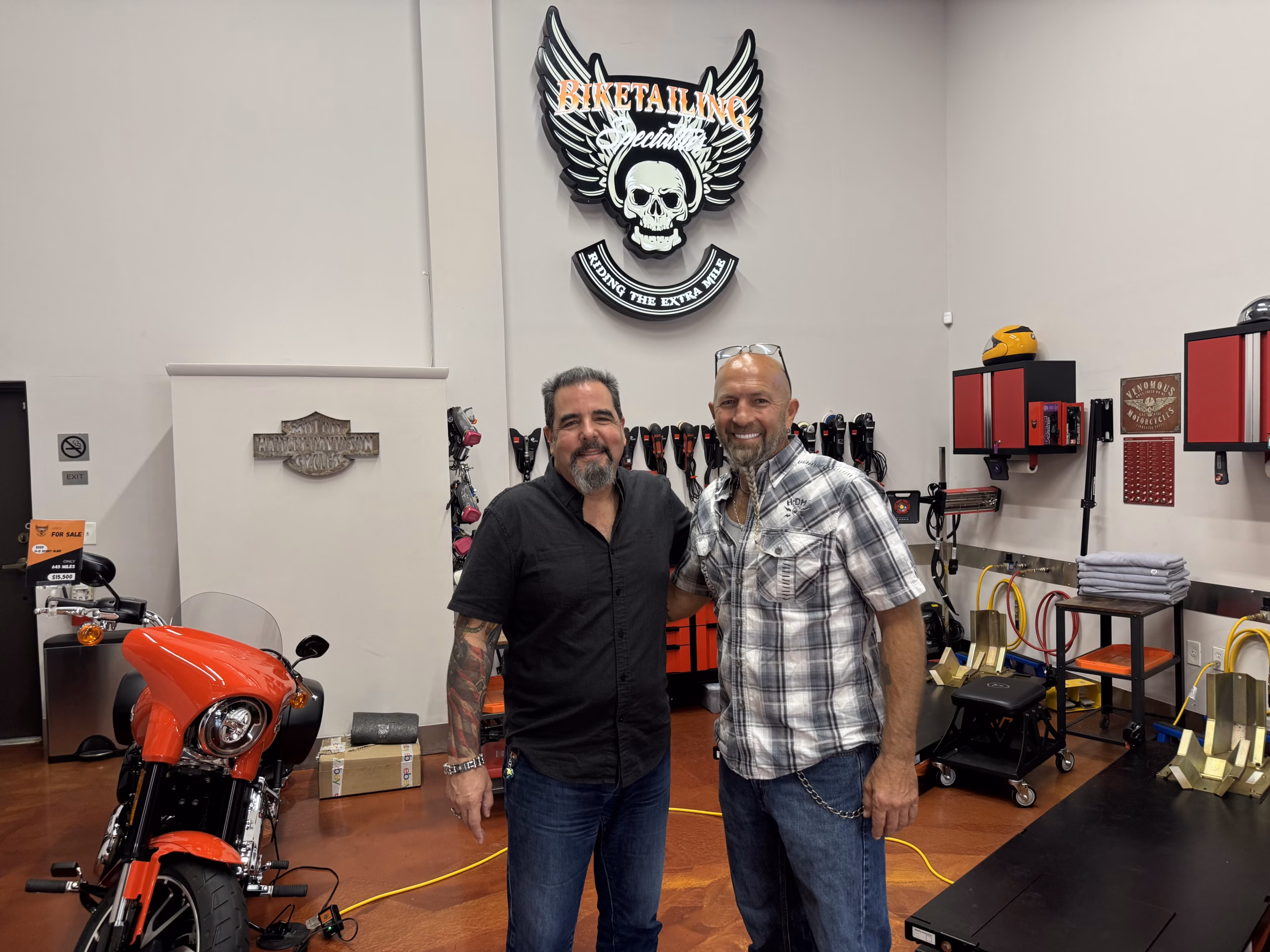 Roman Jimenez and Hurshell Morrison during Biketailing ownership transition in Miami